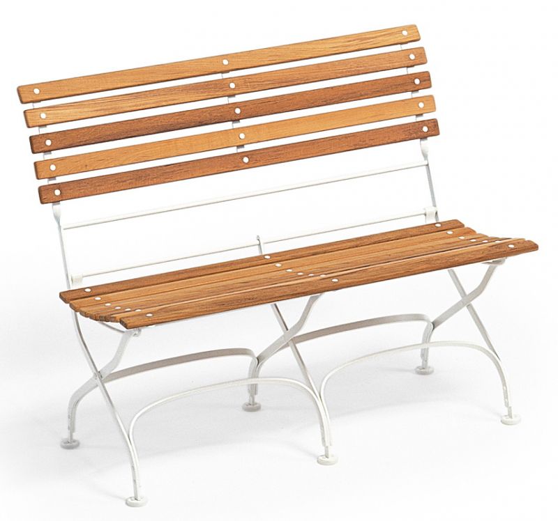 Classic 2-seater bench foldable without armrests Weishäupl